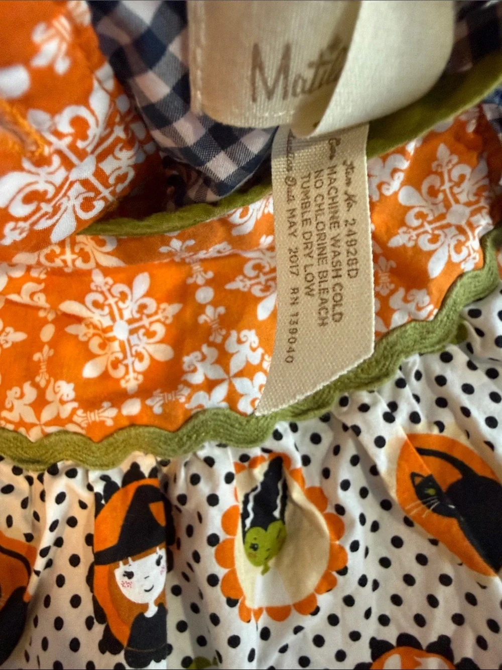 Matilda Jane Halloween Fall Pumpkin Ghost Witch Dress with Bloomers 12-18 M EUC